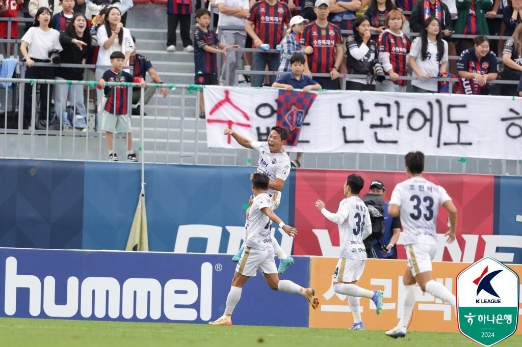 본문 이미지 - 프로 데뷔골을 터뜨린 이승원(한국프로축구연맹 제공) 