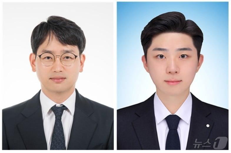 본문 이미지 - 경북대는 23일 전상은 교수팀이 12분 안에 배터리 충전의 80%를 달성할 수 있는 리튬이온 배터리용 음극 소재 기술을 개발했다고 밝혔다. 사진은 이번 연구 교신저자인 전 교수(왼쪽), 제1저자 현창완 씨. (경북대 제공)/뉴스1