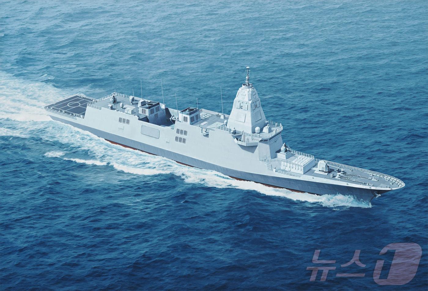 한국형 차기 구축함(KDDX)의 조감도.(HD현대중공업 제공)