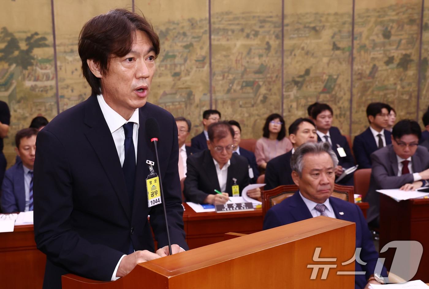 본문 이미지 - 홍명보 전 남자 축구대표팀 감독 2024.9.24 ⓒ 뉴스1 김민지 기자