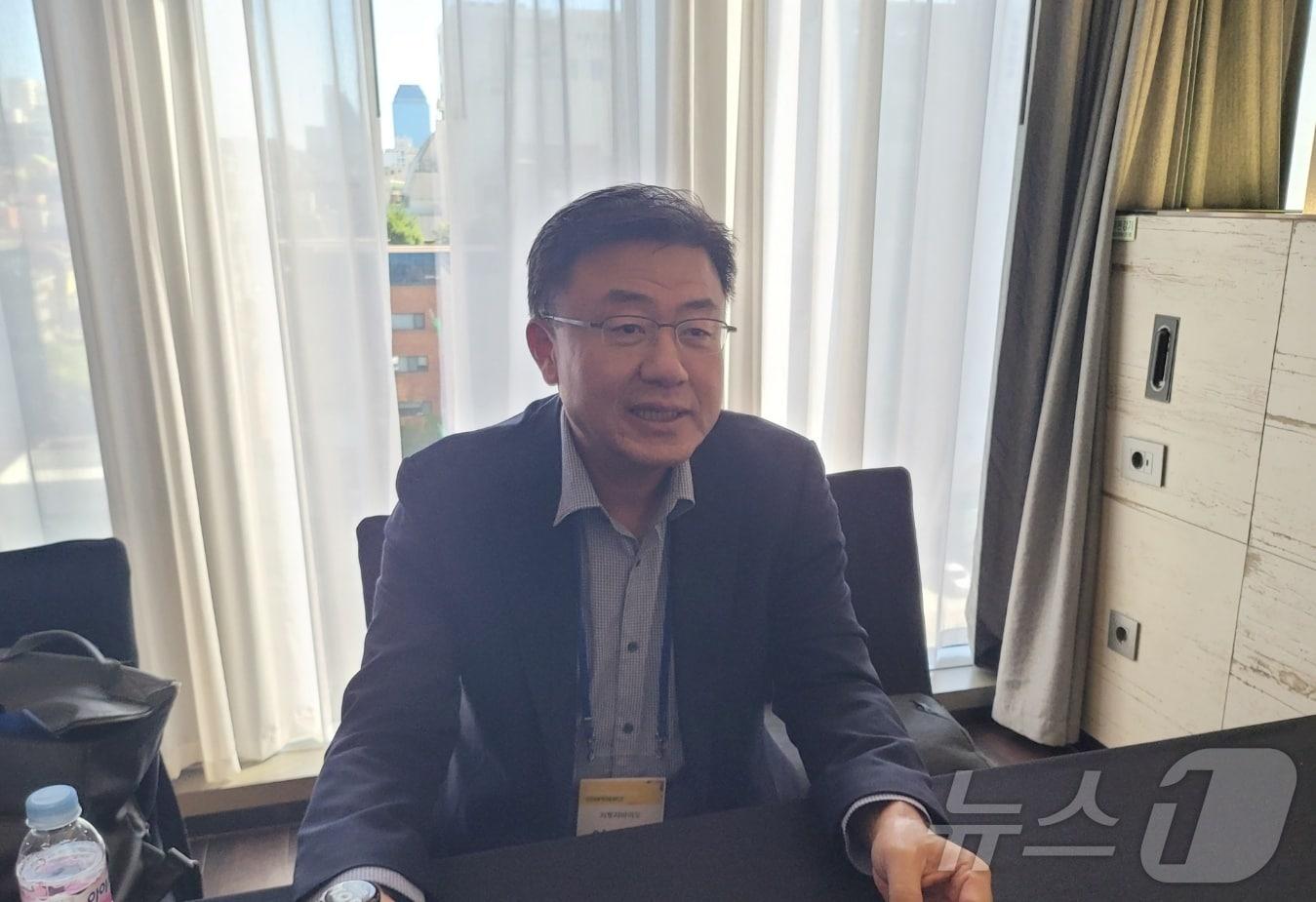 본문 이미지 - 이용진 지투지바이오 개발본부 부사장이 약효 지속 플랫폼 기술에 대해 설명하고 있다. 2024. 9. 24/뉴스1 ⓒ News1 황진중 기자