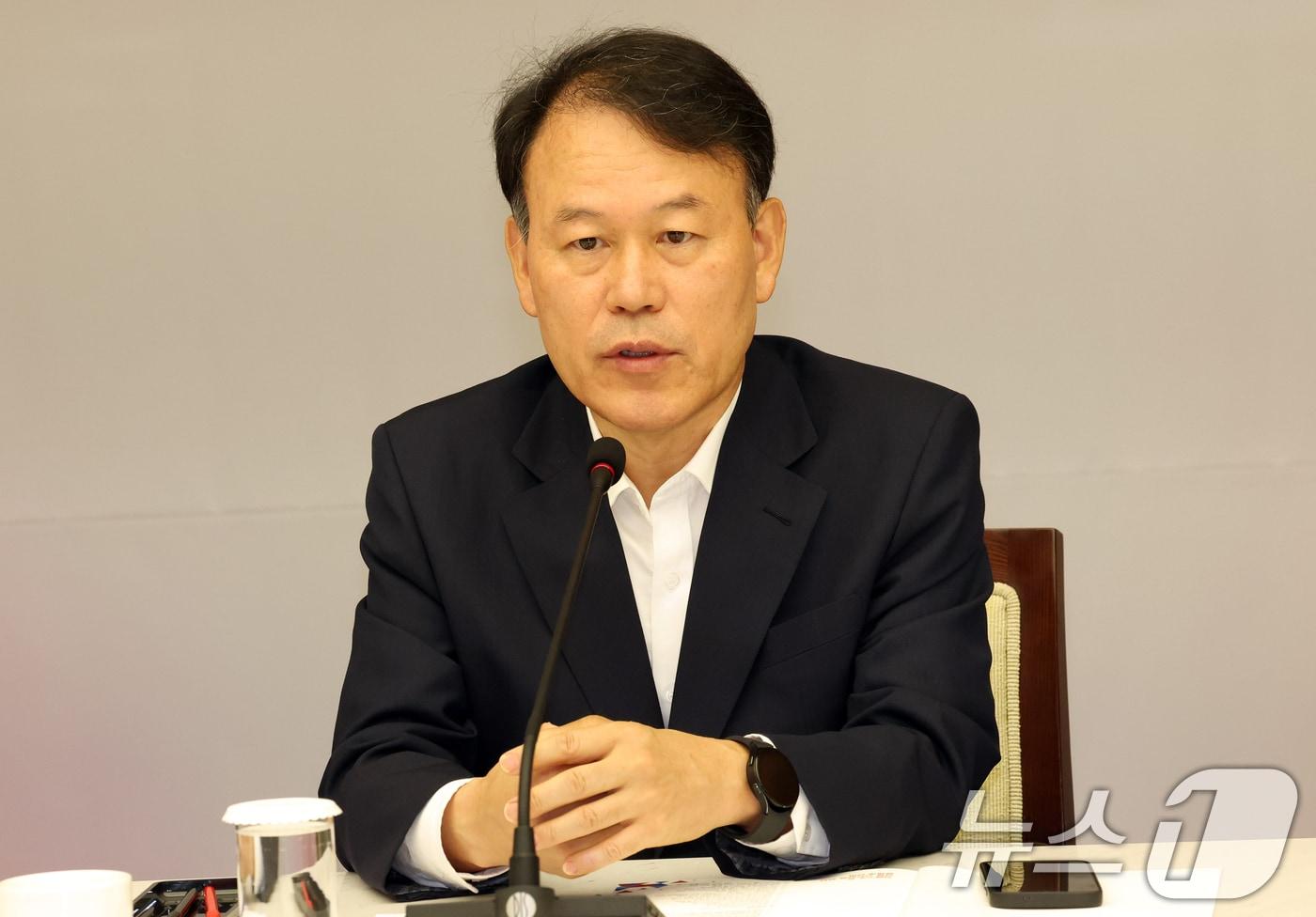 윤한홍 국회 정무위원장이 26일 서울 중구 대한상공회의소에서 열린 간담회에서 모두 발언을 하고 있다. 2024.9.26/뉴스1 ⓒ News1 김명섭 기자