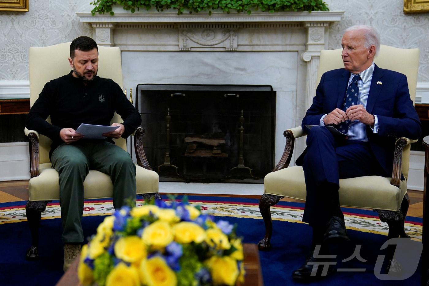 본문 이미지 - 조 바이든 미국 대통령과 볼로디미르 젤렌스키 우크라이나 대통령. ⓒ 로이터=뉴스1 ⓒ News1 우동명 기자