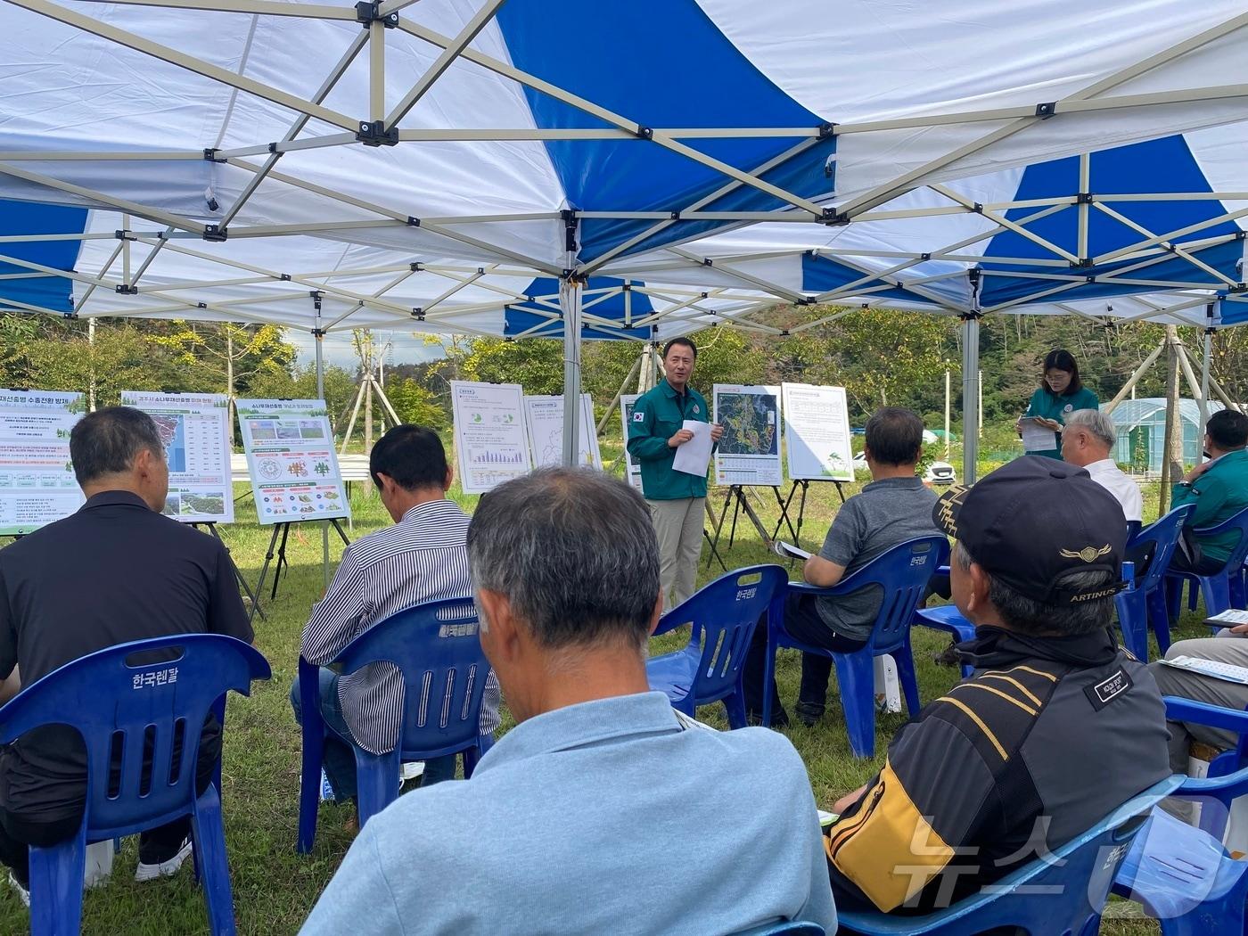 본문 이미지 - 경북지역 소나무재선충병 수종전환 주민 설명회(산림청 제공)/뉴스1