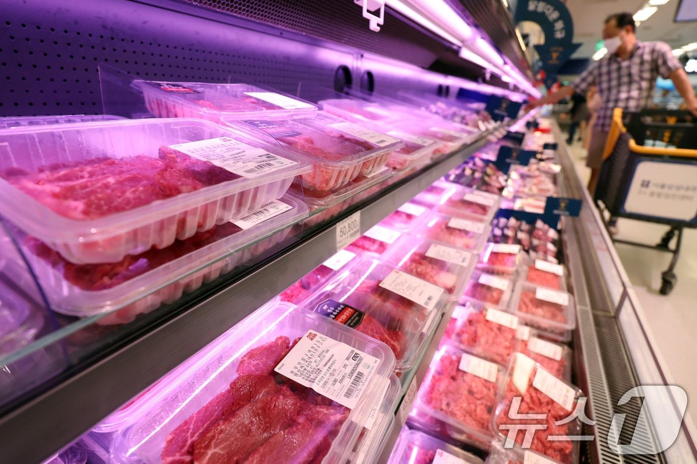 서울 시내의 대형마트를 찾은 시민들이 장을 보고 있다.  ⓒ News1 박정호 기자