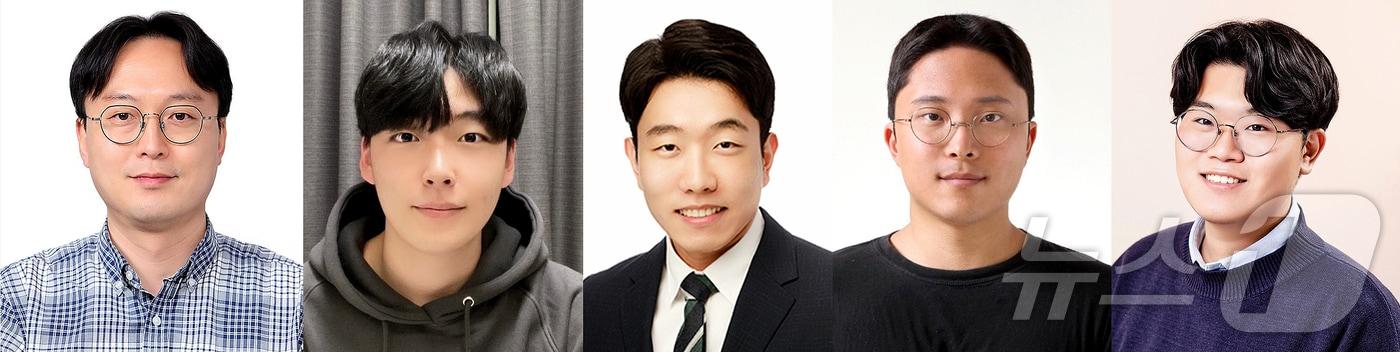 본문 이미지 - 김승준 교수와 조태우, 여도현, 김광빈, 황석현 연구원(왼쪽부터)(지스트 제공)/뉴스1