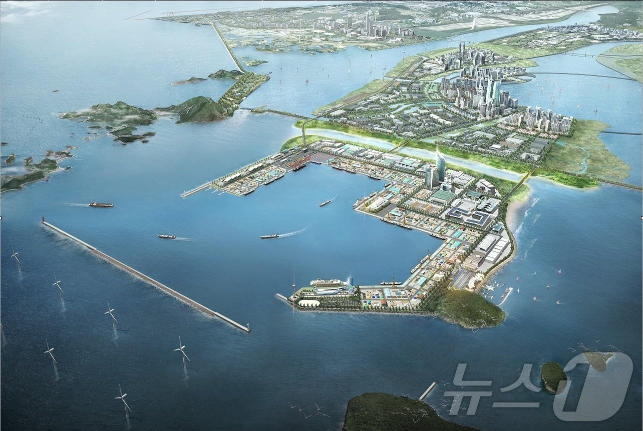 본문 이미지 - 새만금 신항 조감도./뉴스1 DB