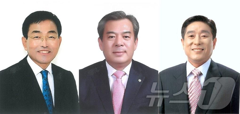 본문 이미지 - 전남 곡성군수 재선거 더불어민주당 겅선 후보자로 선정된 강대광 전 곡성군의원(왼쪽)·유근기 전 곡성군수(가운데)·조상래 전 전남도의원(오른쪽)./뉴스1DB