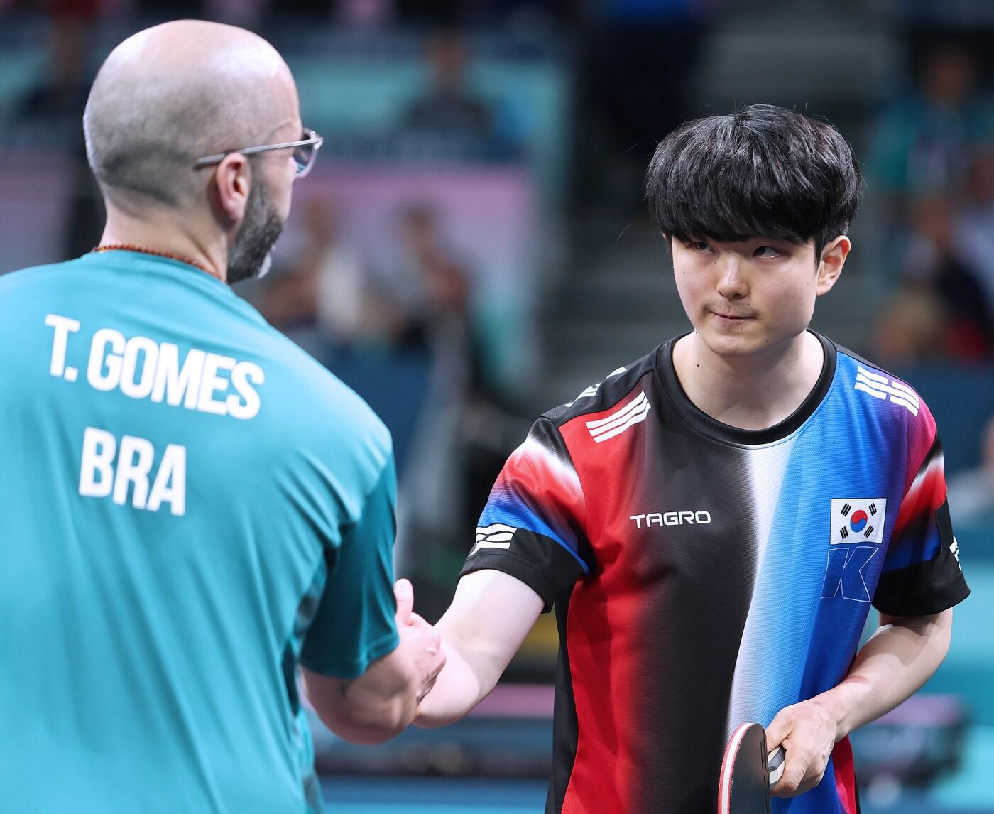 본문 이미지 - 남자 단식 준결승에 진출한 김기태(대한장애인체육회 제공) 