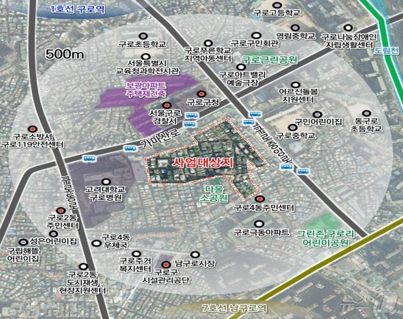 본문 이미지 - 구로구 살구마을 위치도.(서울시 제공)