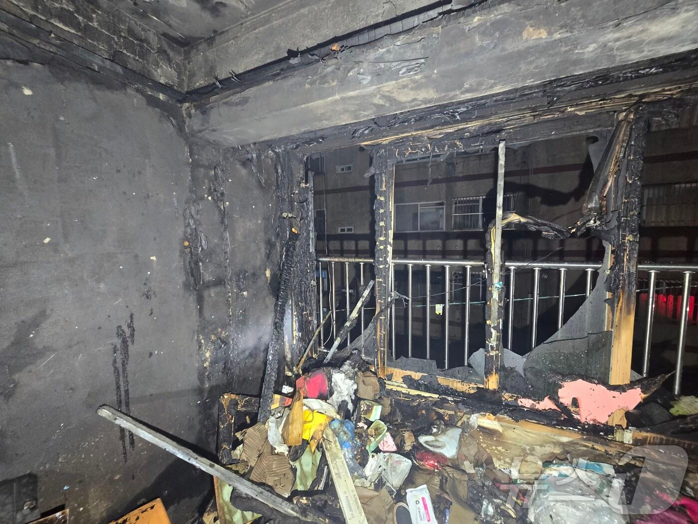 본문 이미지 - 화재현장(경기 부천소방서 제공)/뉴스1