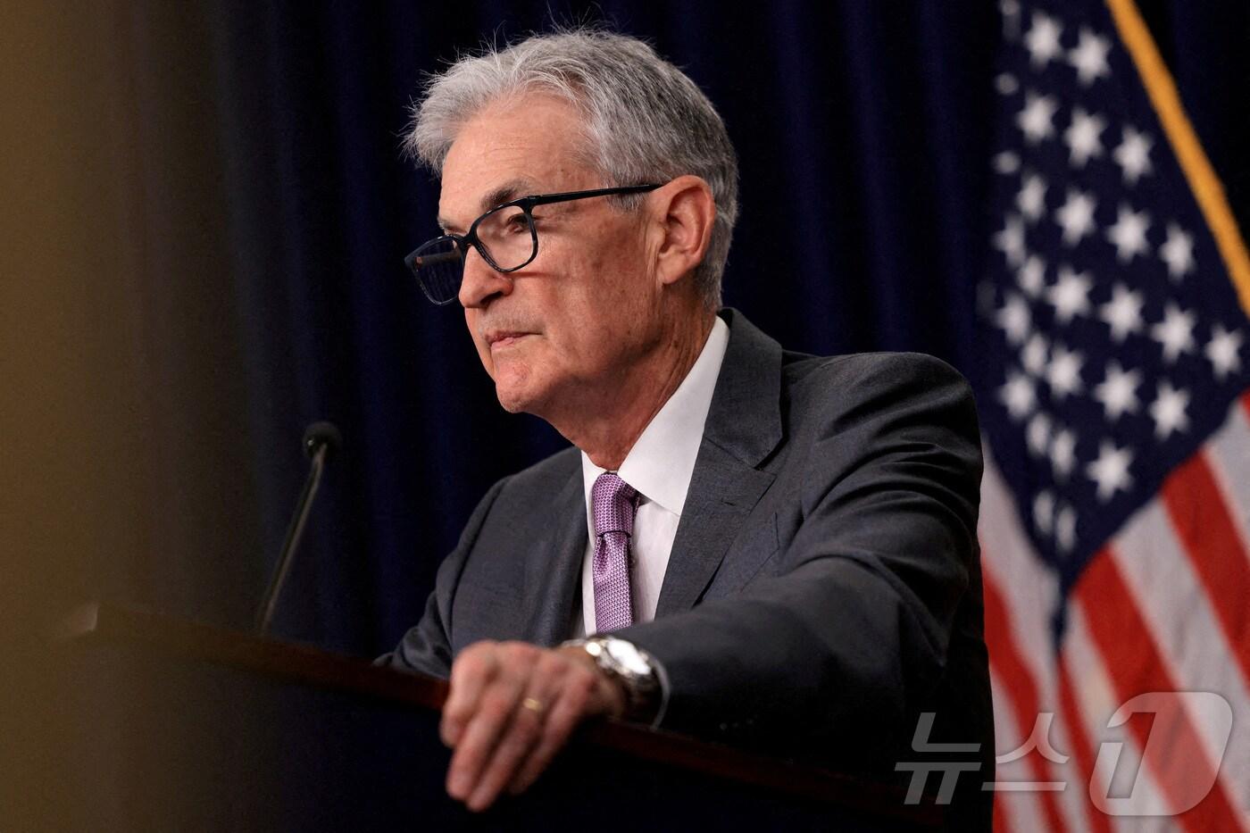 제롬 파월 미국 연방준비제도(연준) 의장이 31일(현지시간) 미국 워싱턴에서 이틀 간 금리 정책을 논하는 연방공개시장위원회 회의를 마치고 기자회견에서 연설하고 있다. 2024.07.31 ⓒ 로이터=뉴스1 ⓒ News1 유수연 기자