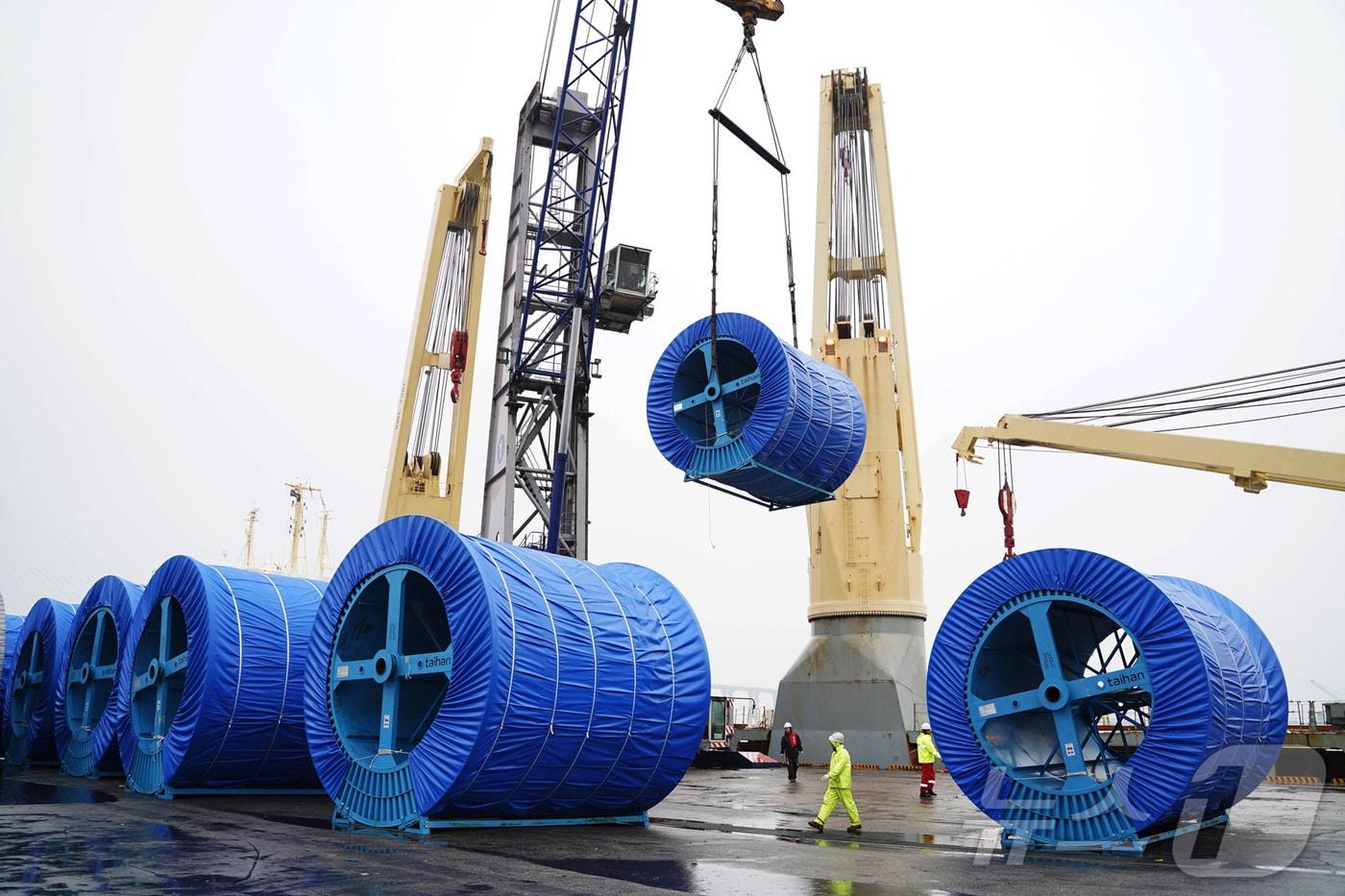 대한전선이 생산한 초고압케이블이 유럽으로 수출되고 있다.(대한전선 제공) ⓒ News1 한재준 기자