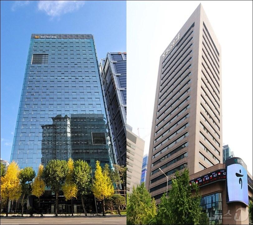본문 이미지 - KB금융지주(왼쪽), 하나금융지주 본사 전경