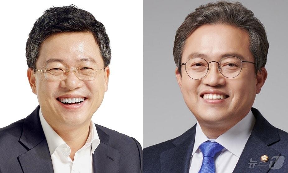 본문 이미지 - 강원 원주 갑의 박정하 국민의힘 국회의원과 원주 을의 송기헌 더불어민주당 국회의원. (뉴스1 DB)