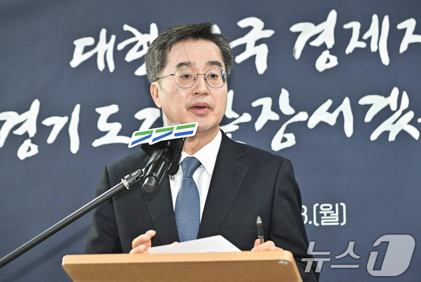 김동연 경기도지사가 13일 경기 수원시 팔달구의 한 음식점에서 신년기자감담회를 하고 있다. 2025.1.13/뉴스1 ⓒ News1 경기사진공동취재단
