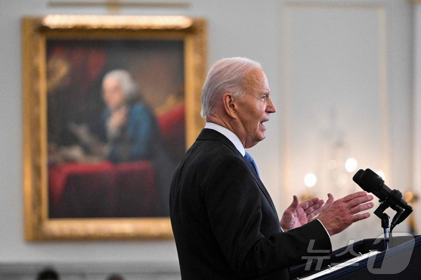 조 바이든 미국 대통령이 13일&#40;현지시간&#41; 미국 워싱턴DC 국무부에서 외교정책 관련 연설을 하고 있다. 25.01.13 ⓒ AFP=뉴스1 ⓒ News1 김예슬 기자