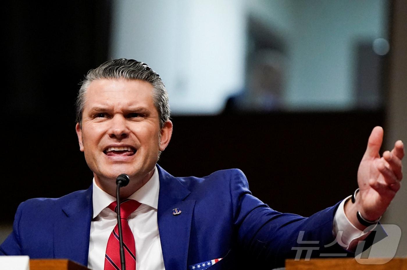 피트 헤그세스 미국 국방부 장관 후보자에 대한 상원 청문회가 14일&#40;현지시간&#41; 열렸다. ⓒ 로이터=뉴스1