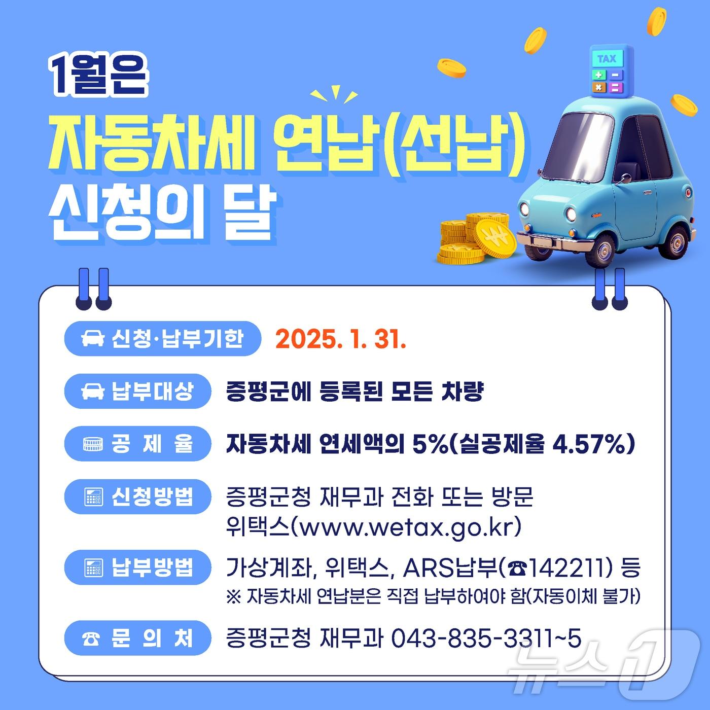 본문 이미지 - 증평군 자동차세 연납 홍보물/뉴스1