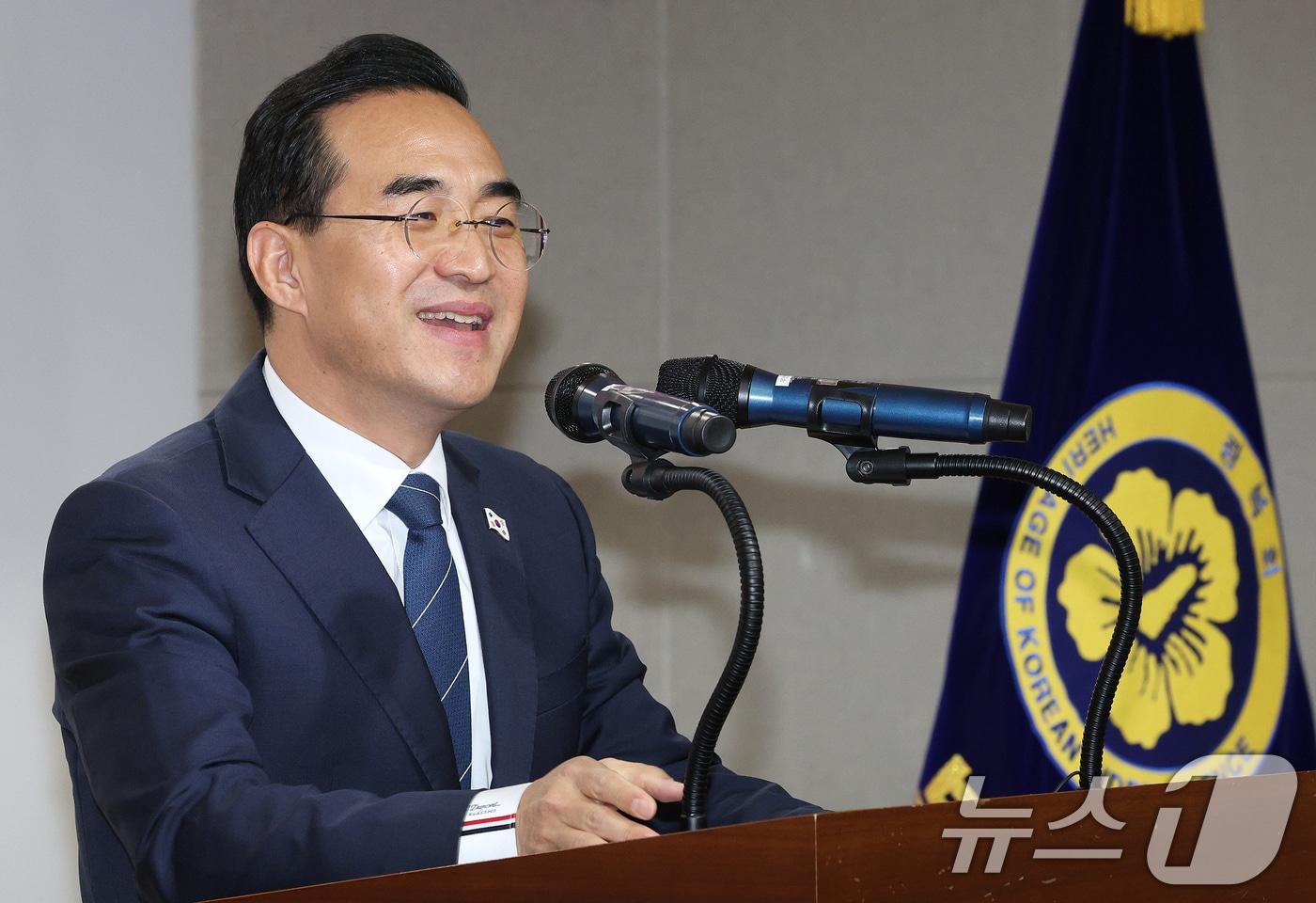 박홍근 더불어민주당 의원이 15일 오전 서울 여의도 광복회관에서 열린 광복 80주년 기념 홍범도 장군 다큐멘터리 영화 &#39;독립군&#40;가제&#41;&#39; 제작 발표회에서 인사말 하고 있다. 2025.1.15/뉴스1 ⓒ News1 장수영 기자