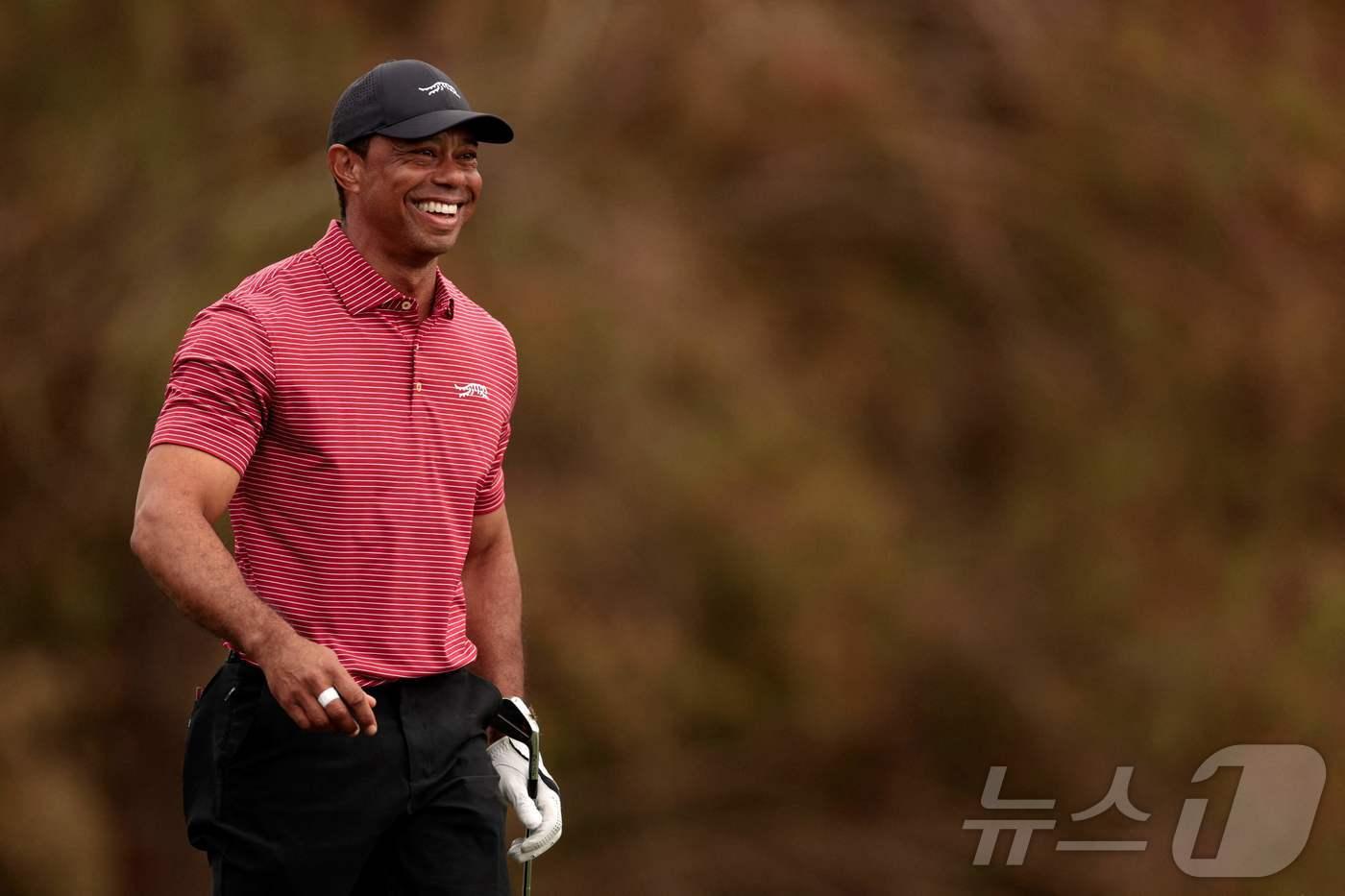 스크린골프 TGL에 데뷔한 타이거 우즈. ⓒ AFP=뉴스1
