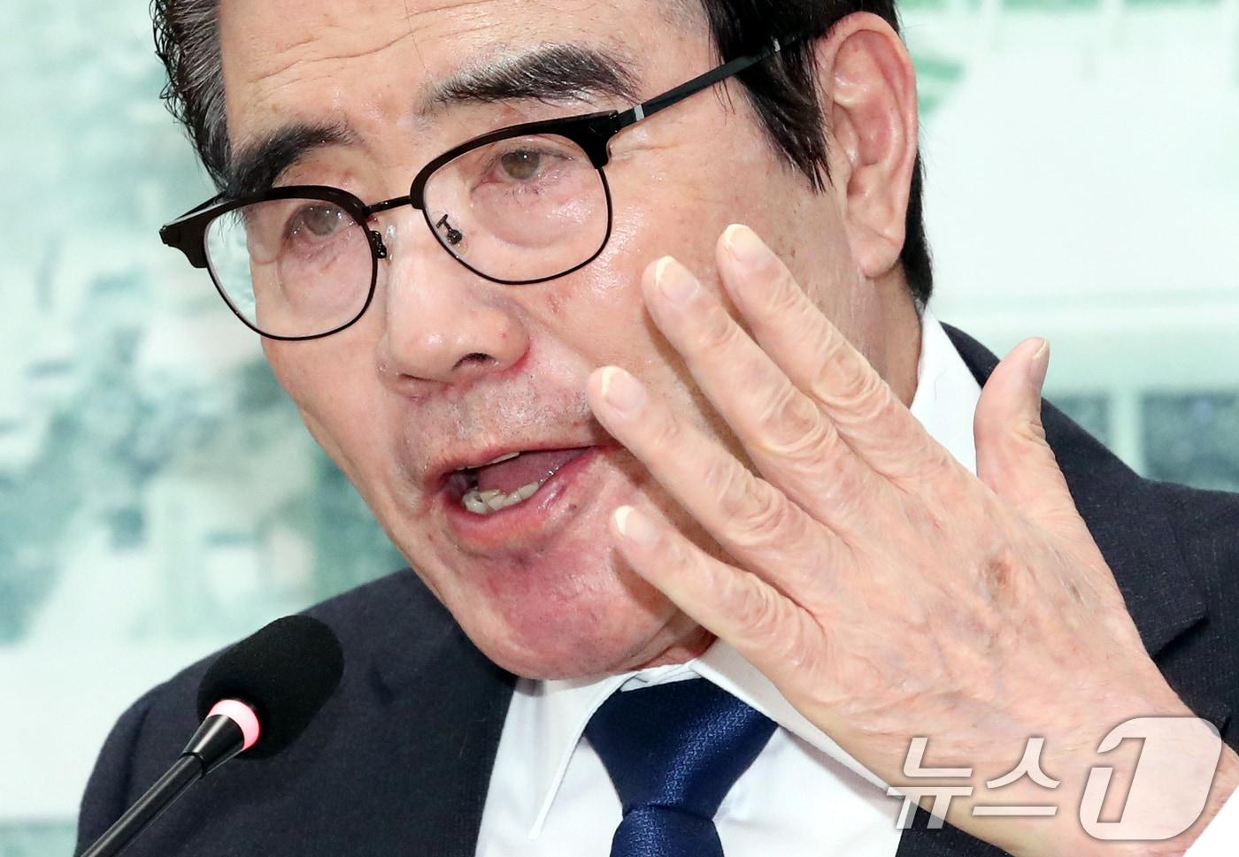 김동일 보령시장이 17일 원도심어울림센터에서 열린 신년 언론인 간담회에서 시정 현안에 대한 질문에 답변을 하고 있다. .2025.1.17/뉴스1 ⓒ News1 김기태 기자