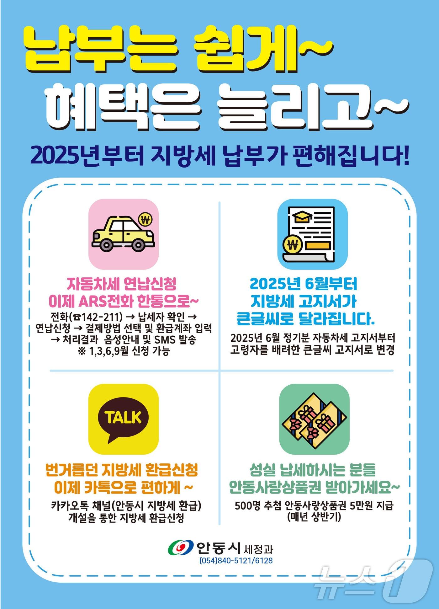 본문 이미지 - 자동차세 연납 신청 안내문(안동시 제공)2025.1.17/뉴스1