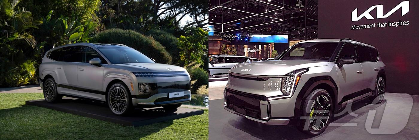 현대자동차 아이오닉 9(왼쪽)과 기아 EV9