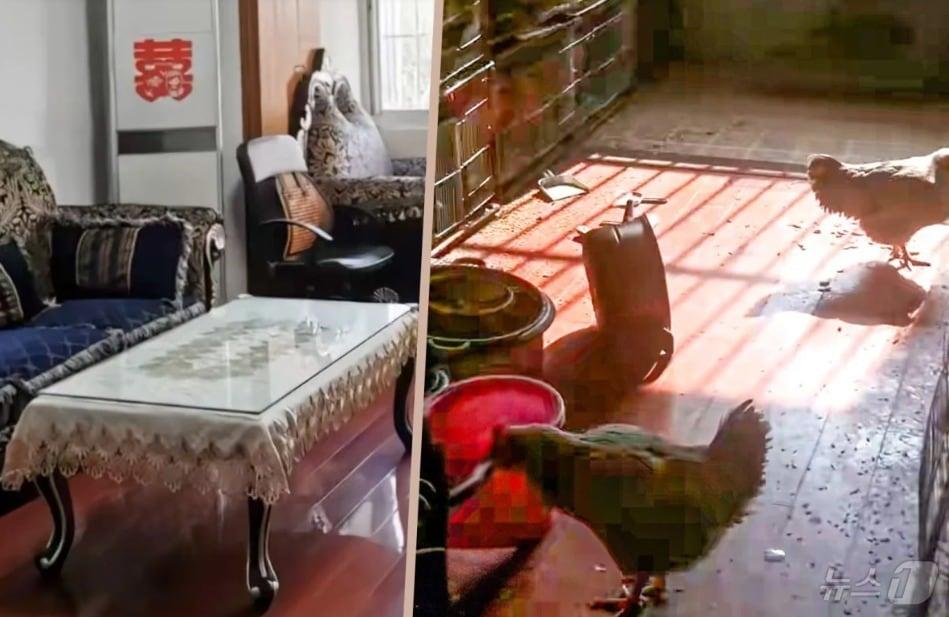 본문 이미지 - 임대 전과 후의 아파트 거실 모습 - SCMP 갈무리