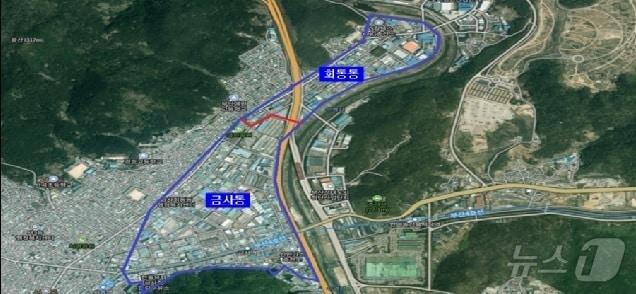 본문 이미지 - 부산 금정구 금사공업지역 안내도.(금정구 제공)