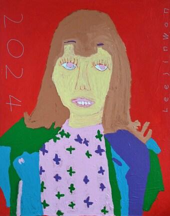 본문 이미지 - 이진원, <내 이름을 불러주세요 - 이백조 선생님>, 캔버스에 아크릴, 혼합재료, 116.8&times;91cm, 2024.