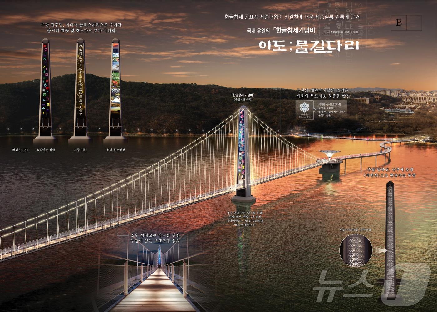 용인 기흥호수 횡단보도교 설계 공모 당선작.&#40;용인시 제공&#41;