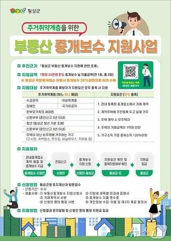 본문 이미지 - 주거취약계층 부동산 중개보수 지원사업 안내문.(횡성군 제공)/뉴스1