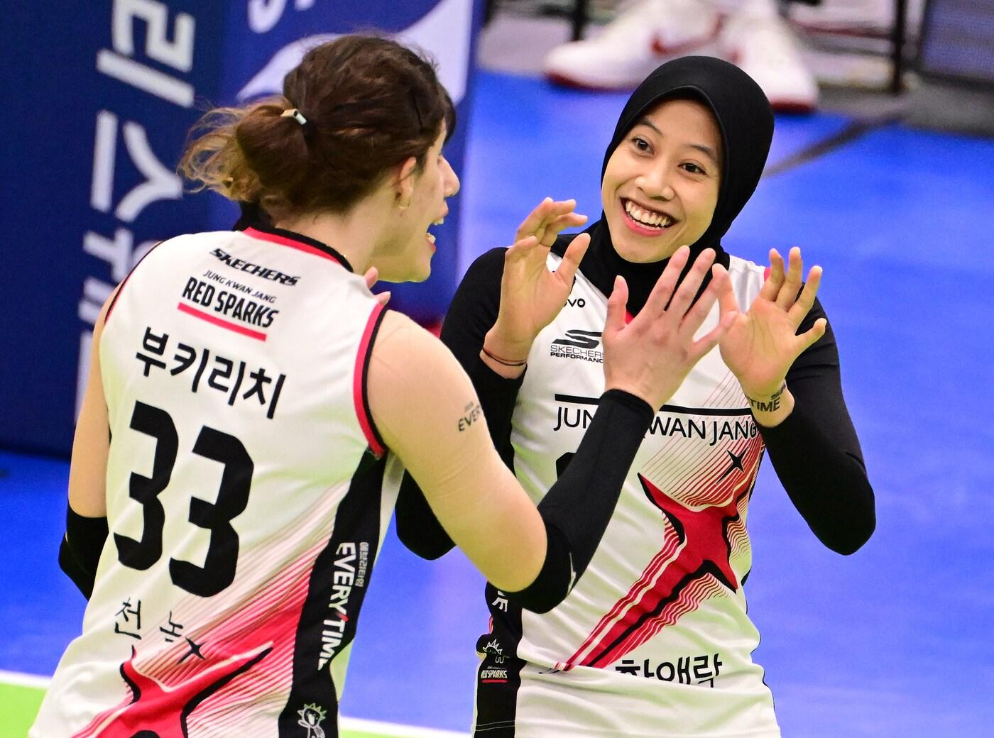 본문 이미지 - 정관장의 메가. &#40;한국배구연맹 제공&#41;