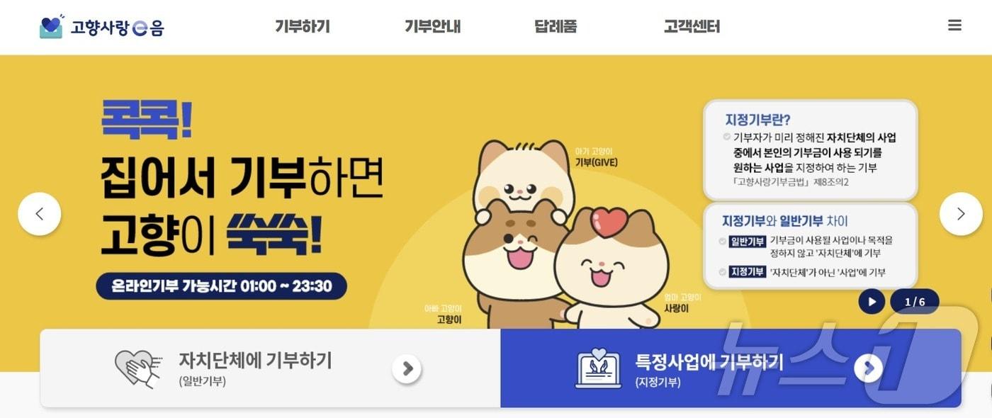 본문 이미지 - 고향사랑기부제 통합시스템 고향사랑e음./뉴스1