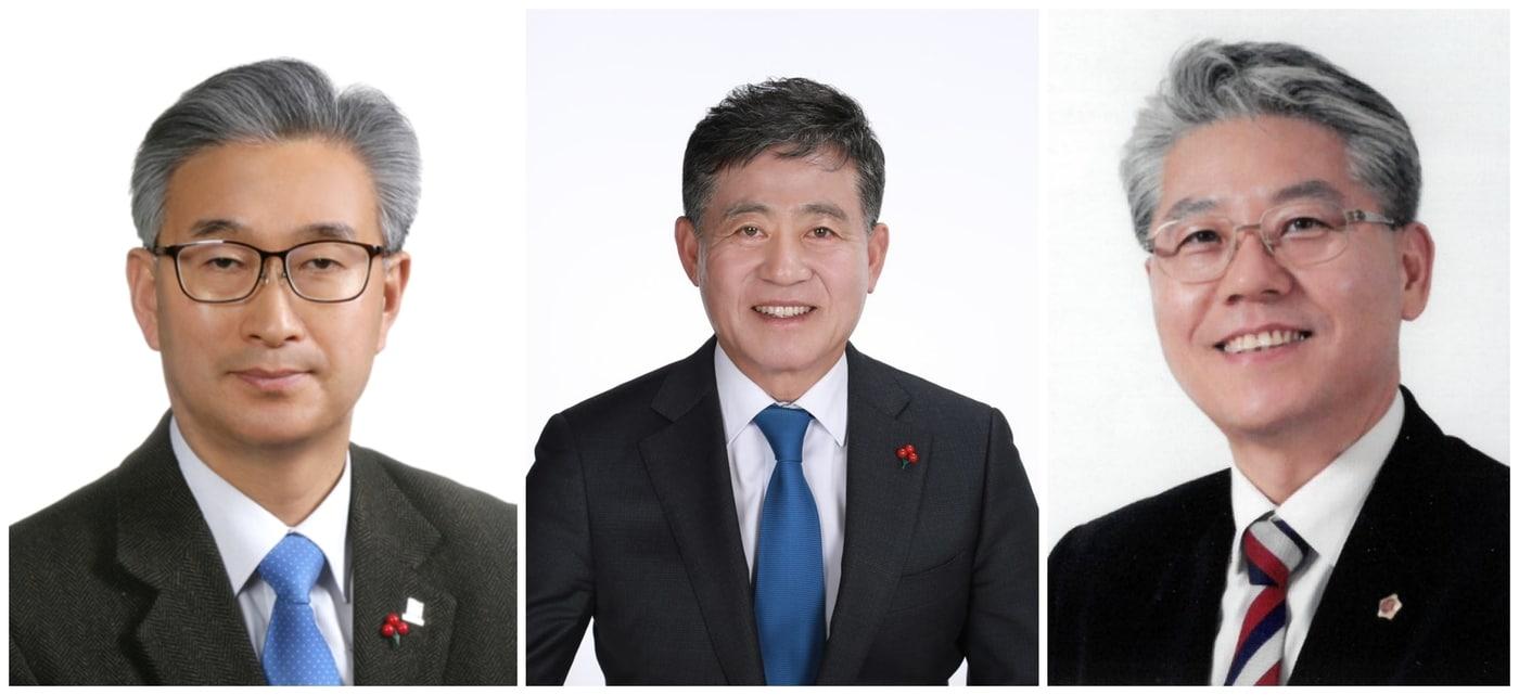 내년 실시되는 제9회 지방선거 김제시장 선거 후보군. 왼쪽부터 나인권 전북자치도의원, 정성주 김제시장, 정호영 전 전북자치도 부의장 순./2025.1.28/뉴스1
