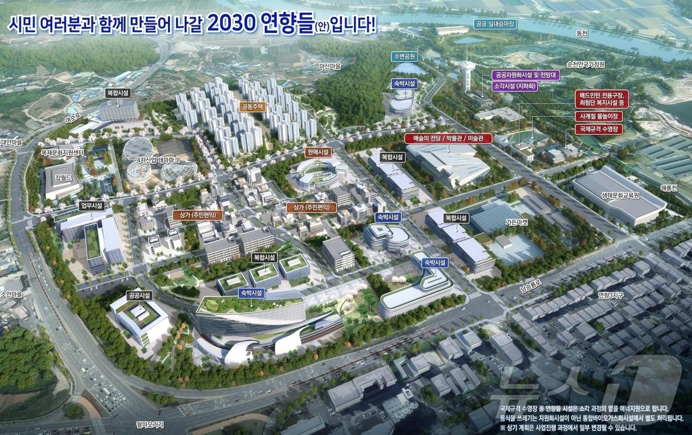 본문 이미지 - 순천 연향들 도시개발사업 조감도. 뉴스1 DB