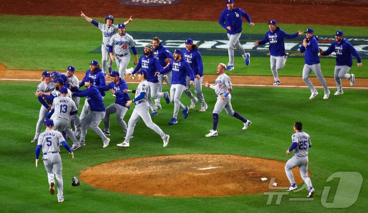 지난해 월드시리즈에서 우승했던 LA 다저스. ⓒ AFP=뉴스1