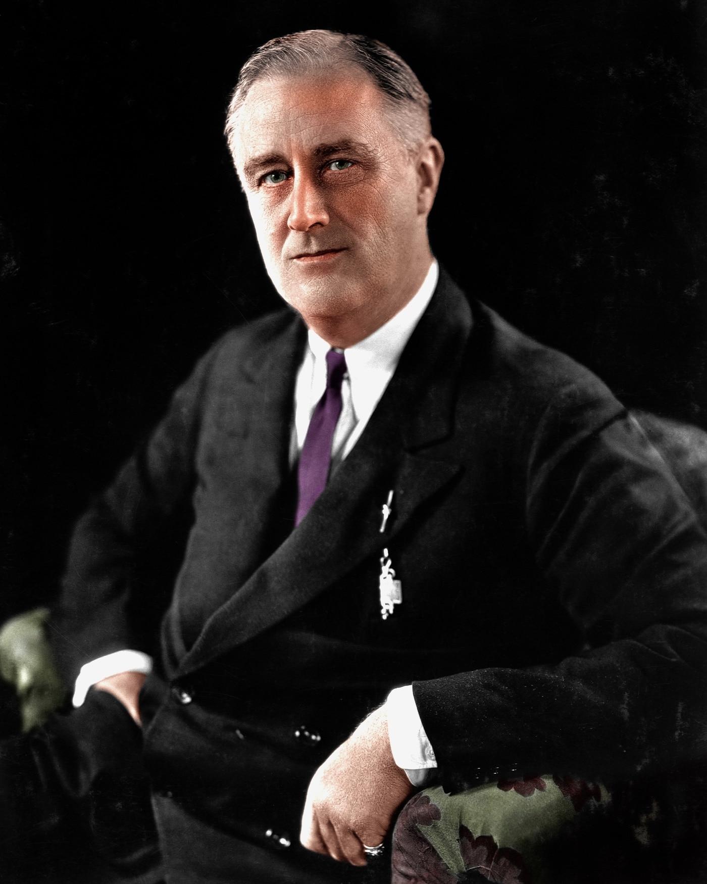 본문 이미지 - 프랭클린 D. 루스벨트. (출처: Colorized by @renklitarih, origanally created by U.S Government or N.Y. Government(1930), Public domain, via Wikimedia Commons)