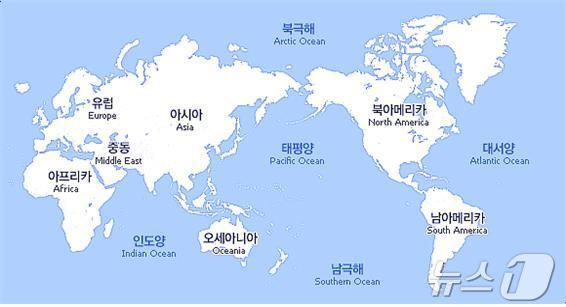 본문 이미지 - 세계지도(해양수산부 제공)
