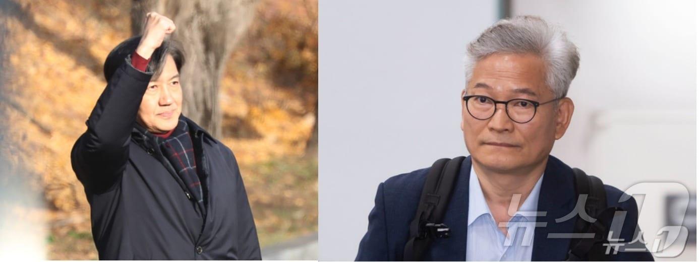 본문 이미지 -  조국 전 조국혁신당 대표와 송영길 소나무당 대표. ⓒ 뉴스1