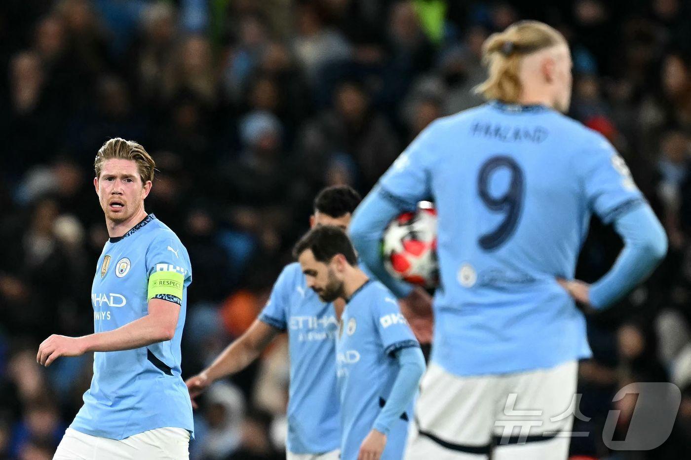 맨체스터 시티는 30일&#40;한국시간&#41; 열린 2024-25 UEFA 챔피언스리그&#40;UCL&#41; 리그 페이즈 8차전에서 클뤼프 브뤼허를 3-1로 꺾고 플레이오프에 진출했다. ⓒ AFP=뉴스1