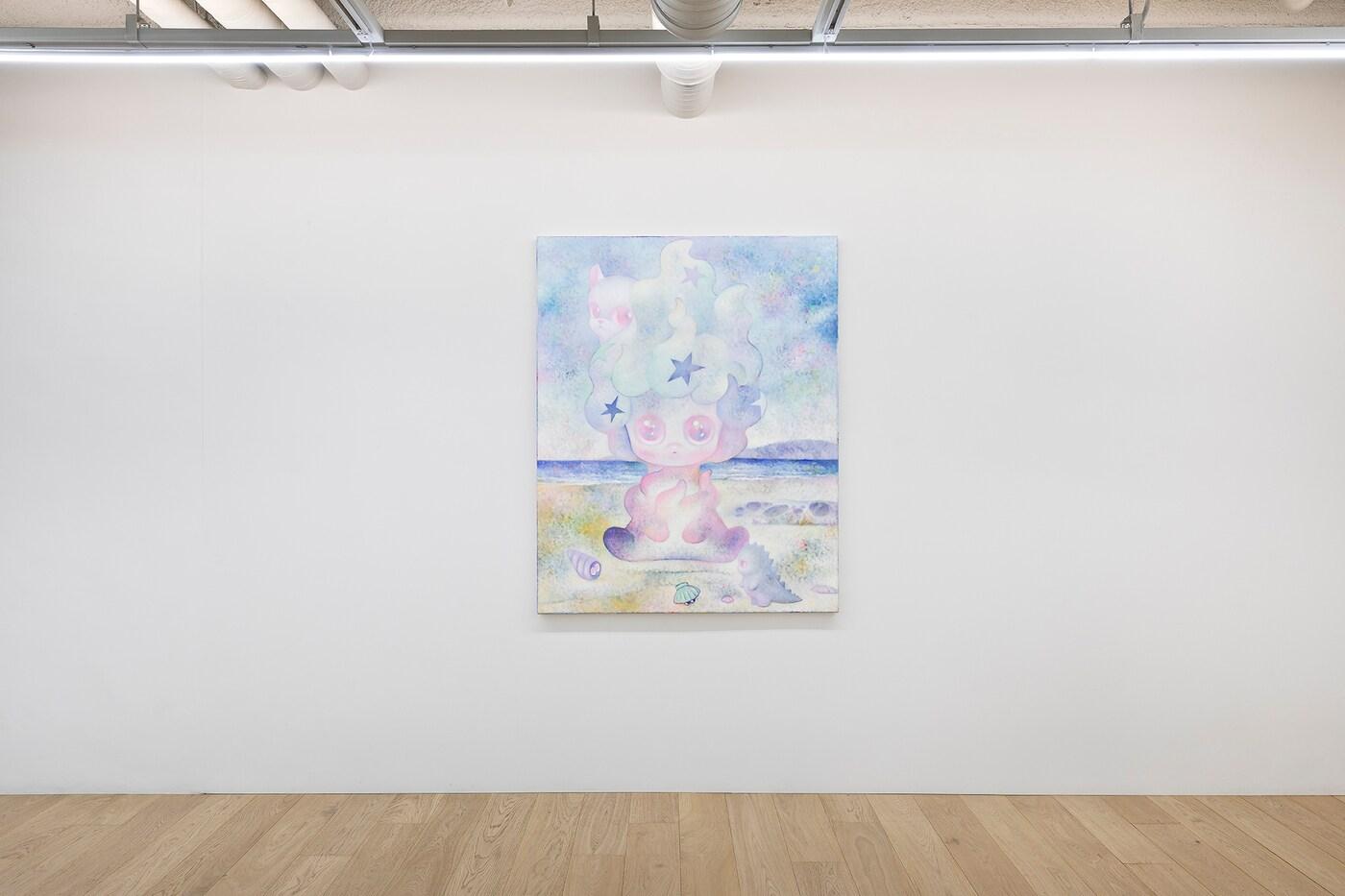 본문 이미지 - 이소연, Little Fire, 2024, Oil and acrylic on canvas, 152.4 x 121.9 cm. 가나아트 한남 제공.