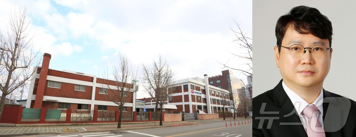 한미반도체 전경과 곽동신 회장(한미반도체 제공)