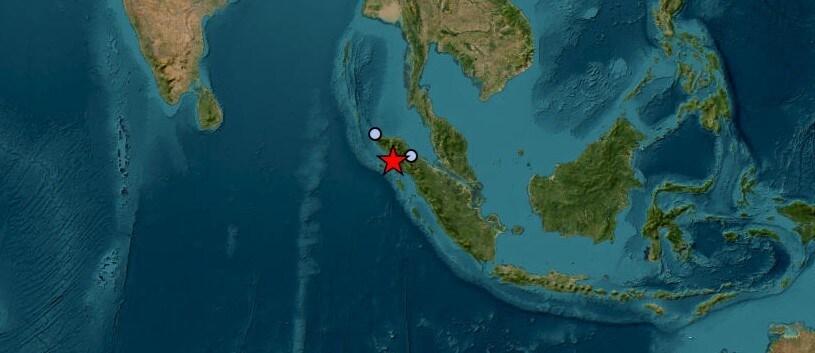 본문 이미지 - 유럽지중해지진센터(EMSC)가 31일(현지시간) 공개한 인도네시아 진앙 표시도. 2025.01.31/
