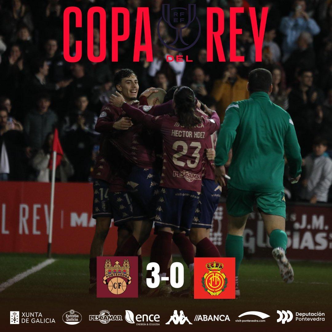 본문 이미지 - 스페인 4부리그 팀 폰테베드라가 4일(한국시간) 열린 2024-25 코파 델 레이 32강에서 마요르카를 꺾고 16강에 올랐다. (폰테베드라 SNS 캡처)