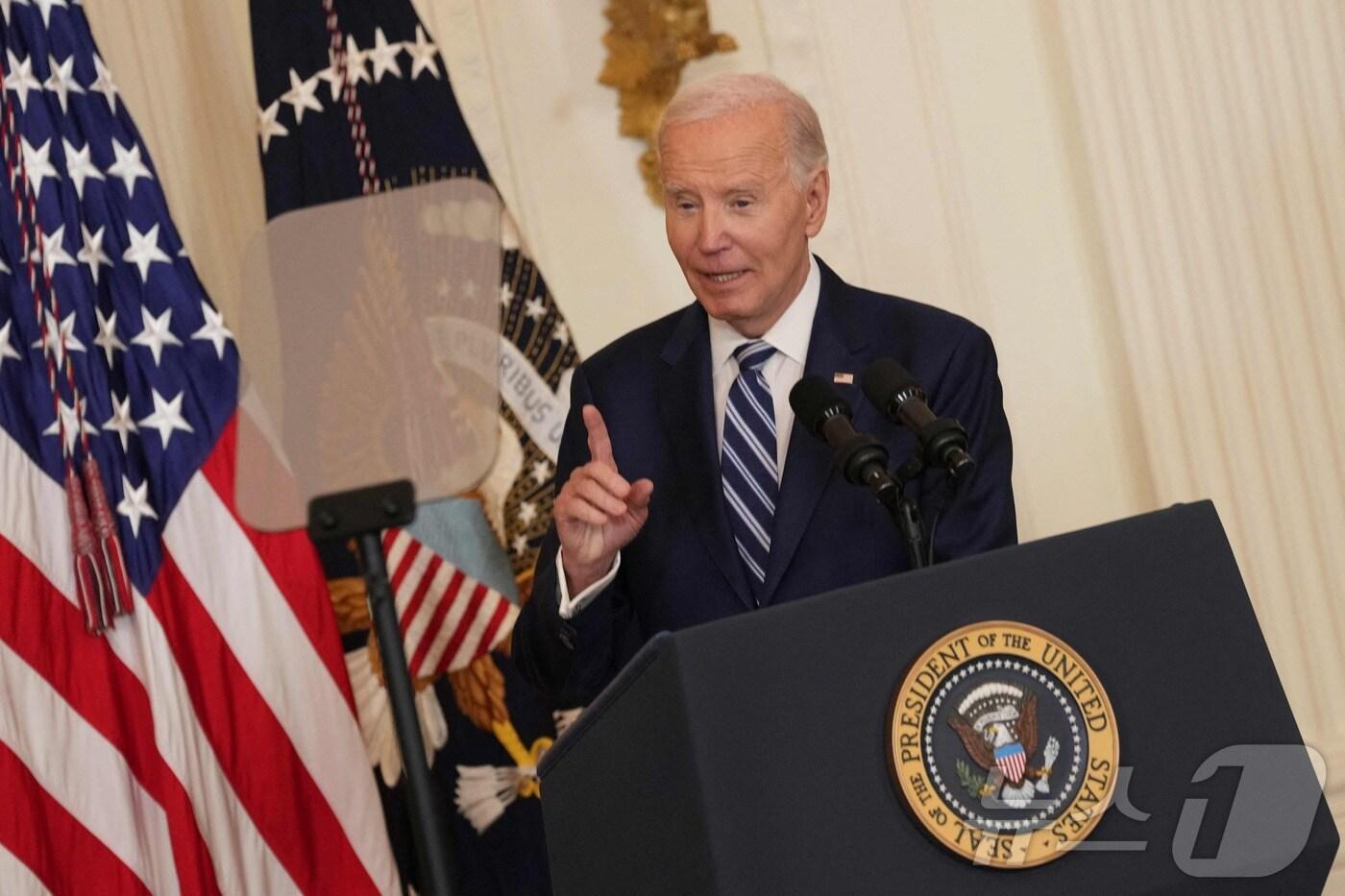 본문 이미지 - 조 바이든 미국 대통령이 5일(현지시간) 워싱턴 백악관에서 연설을 하고 있다. 2025.01.06 ⓒ AFP=뉴스1 ⓒ News1 우동명 기자