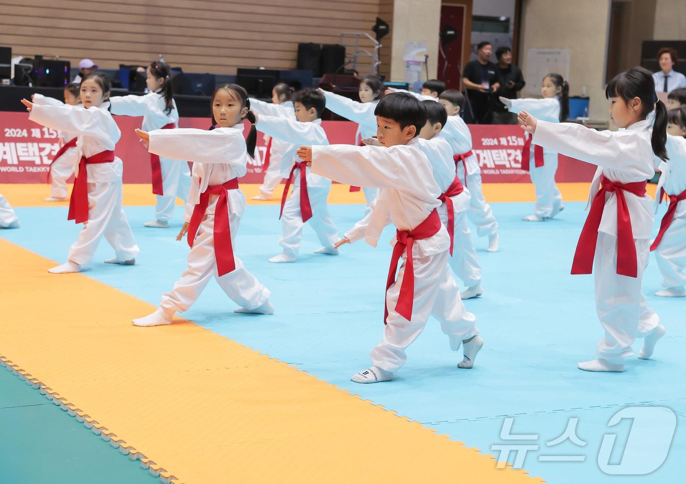 7일 충북 충주시가 한국택견협회와 함께 어린이 택견단을 모집한다고 밝혔다. 사진은 15회 세계택견대회.(충주시 제공)/뉴스1