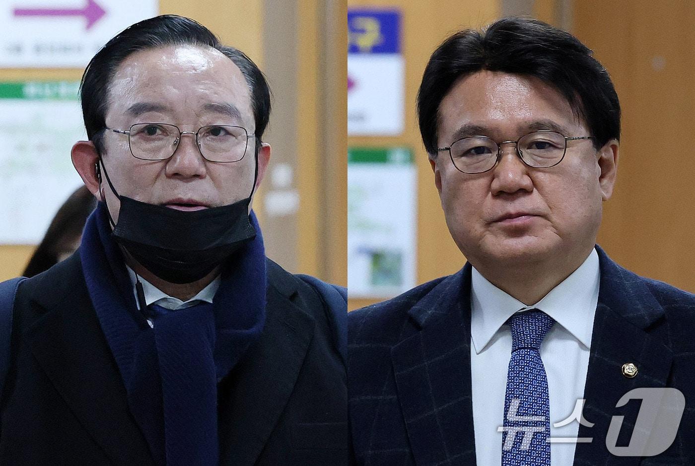 송철호 전 울산시장&#40;왼쪽&#41;과 황운하 조국혁신당 의원. 2025.1.7/뉴스1 ⓒ News1 박세연 기자
