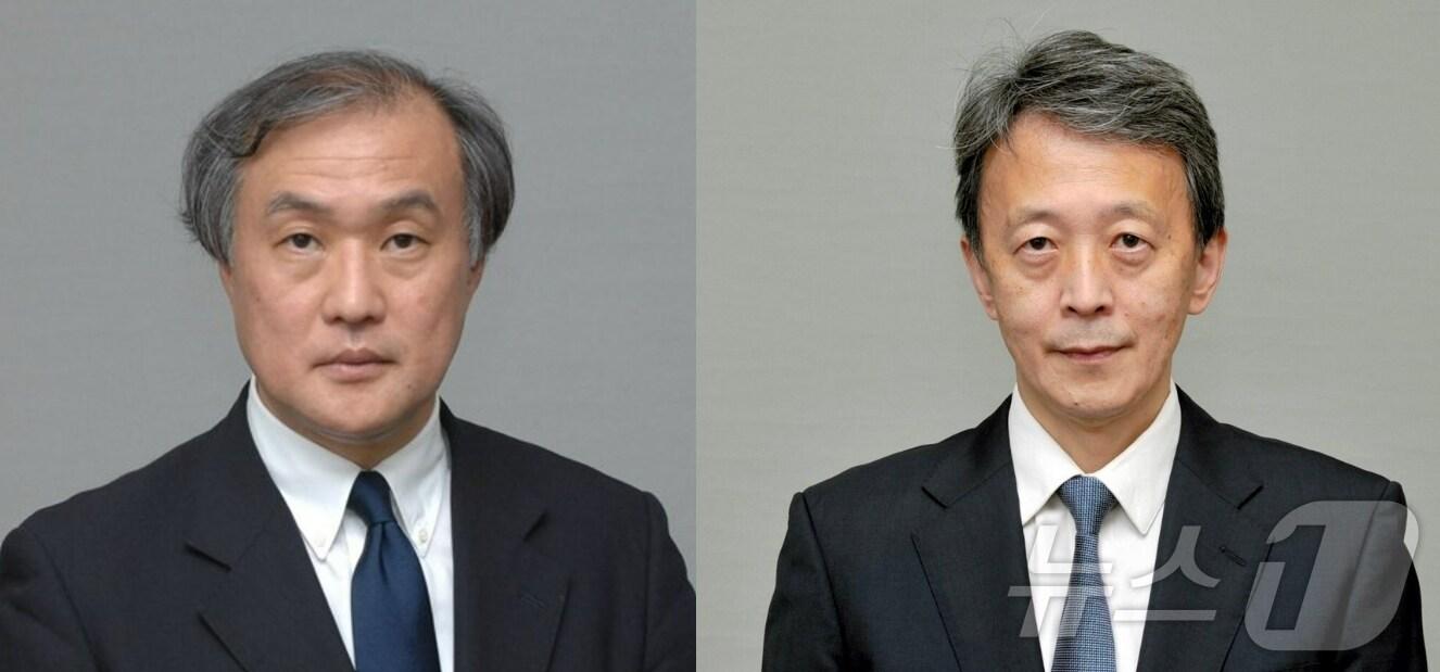 본문 이미지 - 아키바 다케오(秋葉剛男·66) 일본 국가안보국(NSS) 국장(왼쪽)과 오카노 마사타카(岡野正敬·60) 외무차관.(일본 내각관방 홈페이지 갈무리).